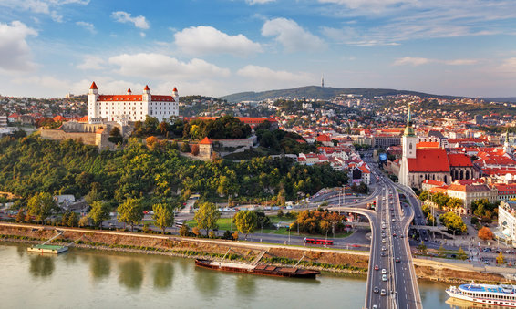 Bratislava, a city on the Danube river